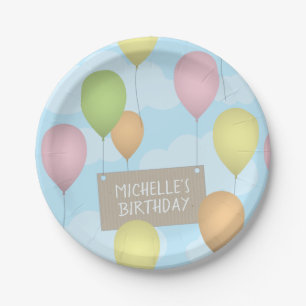 Bunter Ballon-Geburtstags-Pappteller Pappteller