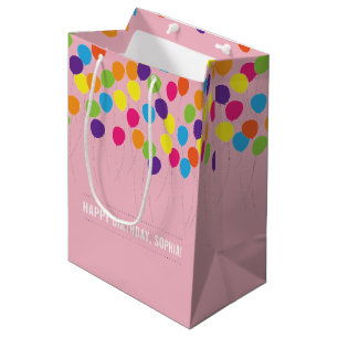 Bunter Ballon-Mädchen-Geburtstag Mittlere Geschenktüte