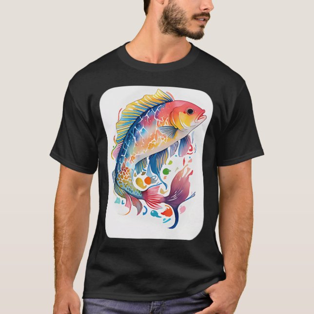 Bunter Barschfisch T-Shirt (Vorderseite)