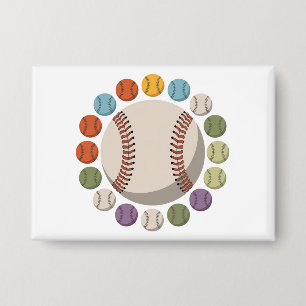 Bunter Baseballzirkel Button