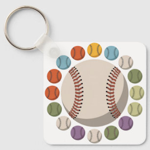 Bunter Baseballzirkel Schlüsselanhänger