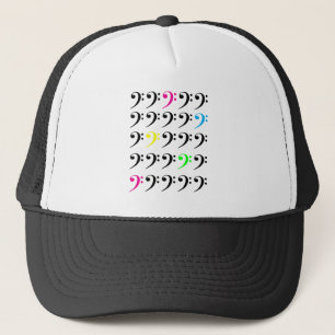 Bunter Bass Clef Hat Truckerkappe
