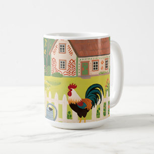 Bunter Bauerngarten Hahn Kaffeetasse