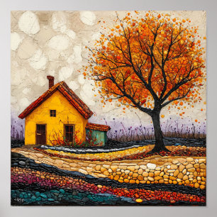 Bunter Baum Magischer Traum Natur Heimdekoration Poster
