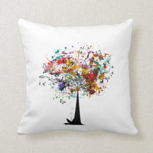 Bunter Baum n butterfly.png des Aquarells Kissen
