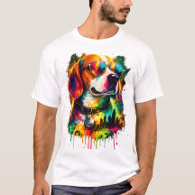 Bunter Beagle-Hund-Sonnenbrille-Pop-Art-T-Shirt