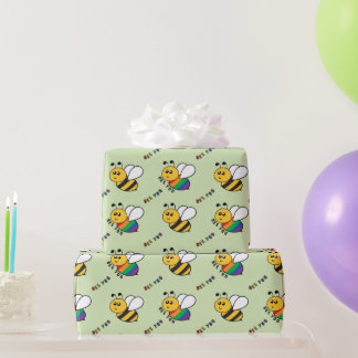 Bunter Biene Du Autismus-Bewusstsein Geschenk Grün Geschenkpapier