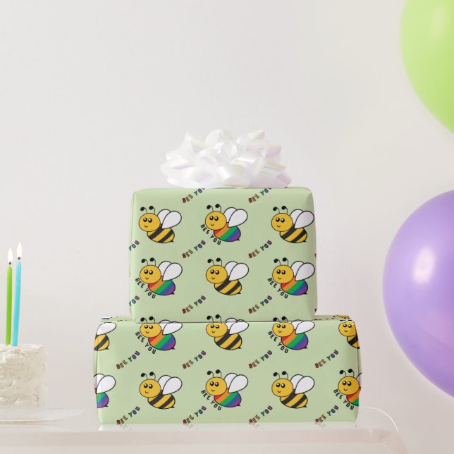 Bunter Biene Du Autismus-Bewusstsein Geschenk Grün Geschenkpapier (Partygeschenke)