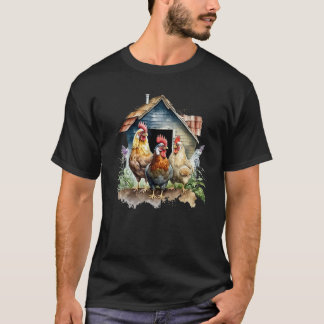 Bunter Bio-Bauernhof Hühnerstall Nr. 5 T-Shirt