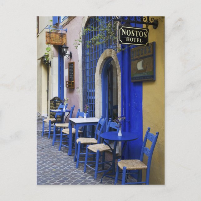 Bunter blauer Eingang und Abstellgleis zum alten Postkarte (Vorderseite)