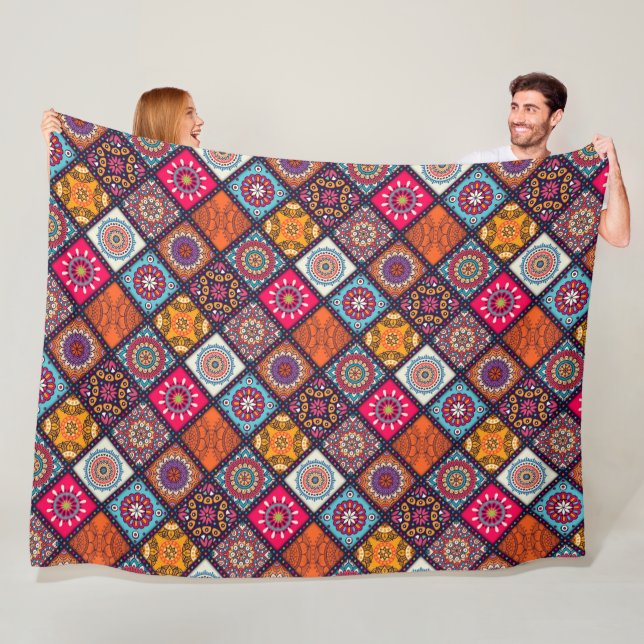 bunter bohischer Stil Fleecedecke (Beispiel)