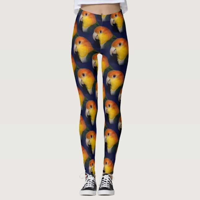 Bunter Caique-Papagei Leggings (Vorderseite)