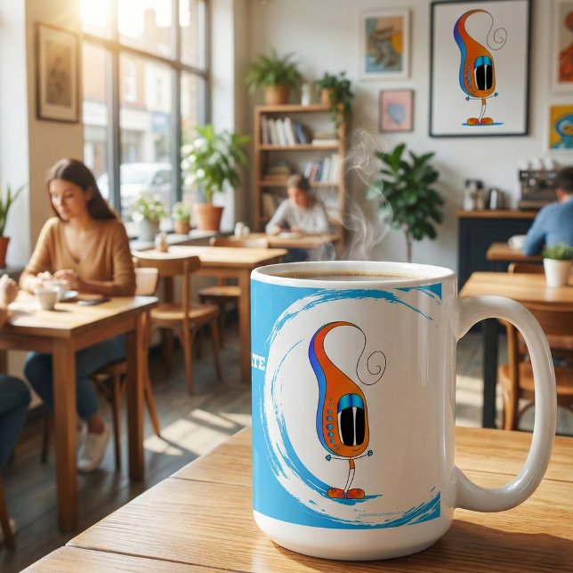 Bunter Cartoon - Feiere jeden Tag Kaffeetasse (Take a look at this awesome cartoon character mug! )