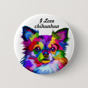 Bunter Chihuahuahund - Knopf Button