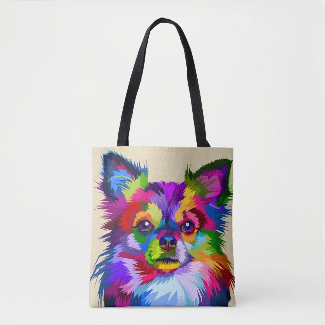 Bunter Chihuahuahund - Tasche (Vorderseite)