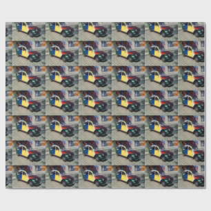 Bunter Citroen 2 CV Geschenkpapier