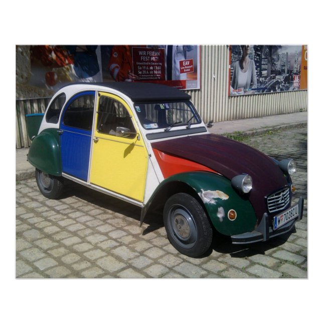 Bunter Citroen 2 CV Poster (Vorderseite)
