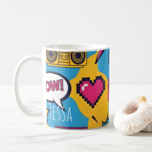 Bunter Comicbuch-Geek-Gamer-Pop-Art Kaffeetasse