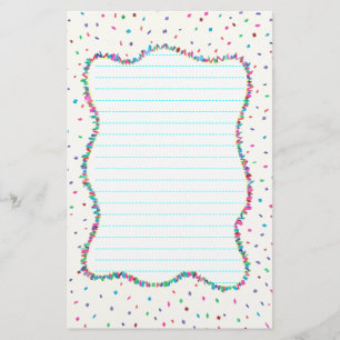 Bunter Confetti gezeichnetes Briefpapier