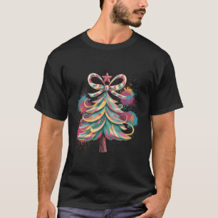 Bunter Coquette-Weihnachtsbaum Preppy Pink Weihnac T-Shirt