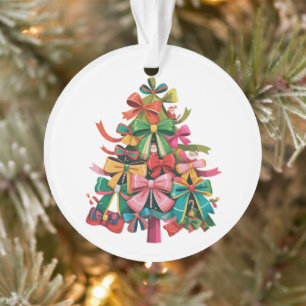 Bunter Coquette-Weihnachtsbaum Preppy Pink Xmas Ornament