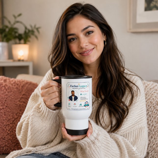 Bunter Dad Finder Vater Schätzungsprofil Reisebecher (Colorful Dad Finder Father Appreciation Profile Travel Mug
)