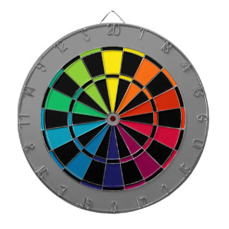 Bunter Dartscheibe-Regenbogen mit schwarzem Grau Dartscheibe