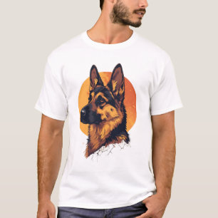 Bunter Deutscher Schäferhund-Liebhaber  T-Shirt