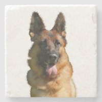 Bunter deutscher Shepherd-Marmor-Untersetzer