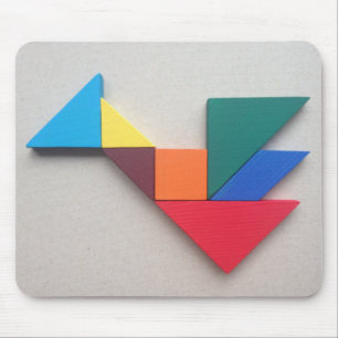 Bunter Drache Tangram Mousepad