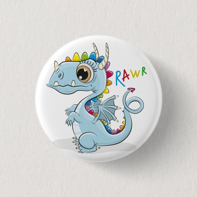 Bunter Drachen-Button für Kinder Button (Vorderseite)