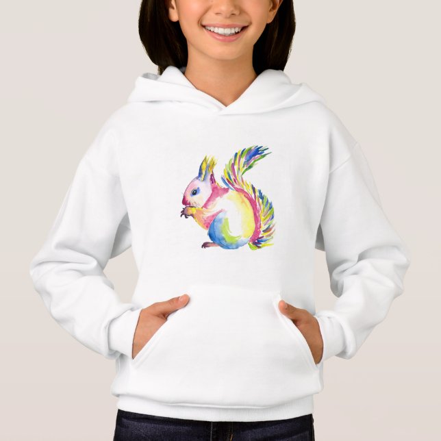 bunter Eichhörnchen Hoodie (Vorderseite)