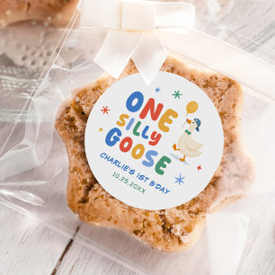 Bunter Eine Alberne Gans Kinder 1. Geburtstag Runder Aufkleber