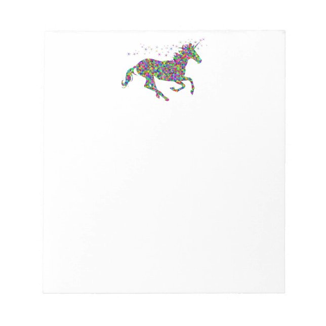Bunter Einhorn Notizblock (Vorderseite)