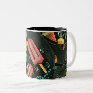 Bunter Eiscreme-Kegel-Lutscher Zweifarbige Tasse
