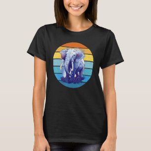 Bunter Elefant in Retro-Pastellfarben für den Zoo T-Shirt