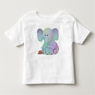 Bunter Elefant mit Schnecke Kleinkind T-shirt