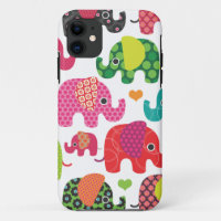 Bunter Elefant scherzt Muster iphone Fall