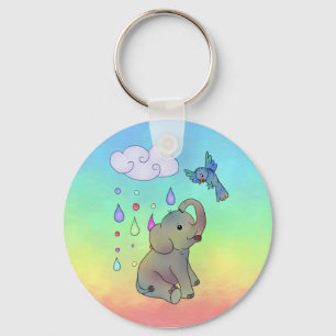 Bunter Elefant Schlüsselanhänger