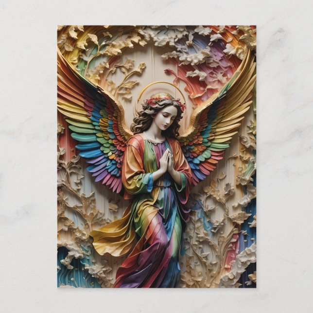 Bunter Engel Postkarte (Vorderseite)