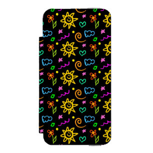 Bunter Entwurf des Hintergrundes für Kinder Incipio Watson™ iPhone 5 Geldbörsen Hülle