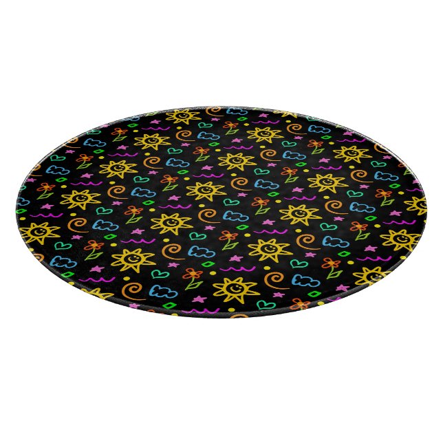 Bunter Entwurf des Hintergrundes für Kinder Schneidebrett (Ecke)