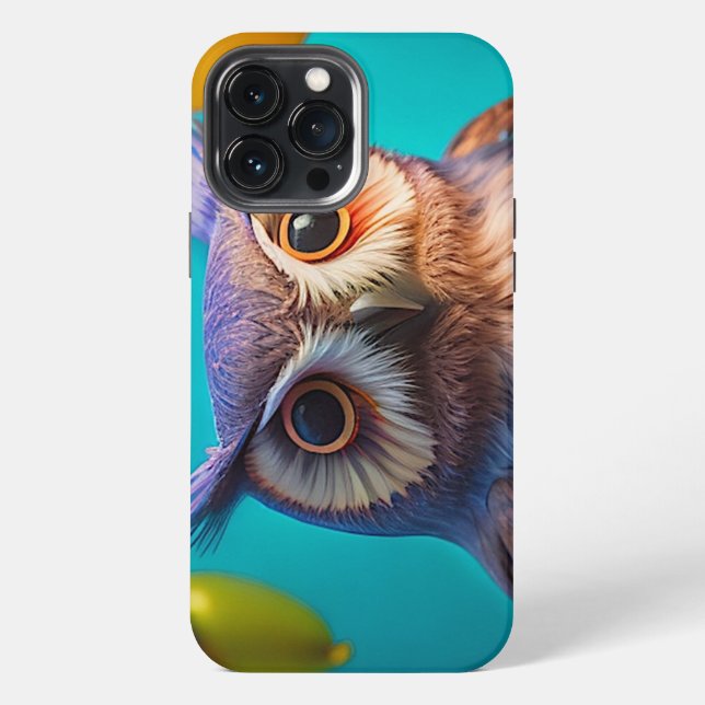 Bunter Eulen-Handyhülle iPhone Hülle (Rückseite)