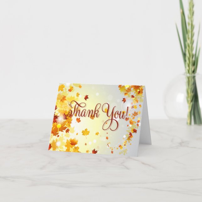 Bunter Fall danken Ihnen Karten mit Herbst-Blätter (Vorderseite)