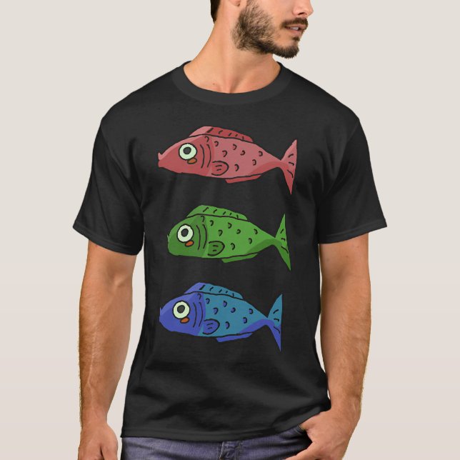 Bunter Fischstapel T-Shirt (Vorderseite)