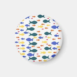 Bunter FishesSmall, 3,2 cm runder Magnet