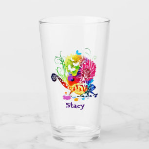 Bunter floraler Eidechse  Glas