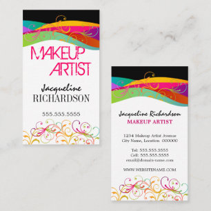 Bunter Flourish Wirbel Makeup-Artist Visitenkarte
