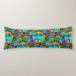 Bunter FRIEDENSnahtloses Muster + Ihre Ideen Seitenschläferkissen