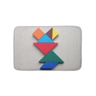 Bunter Frosch Tangram Badematte